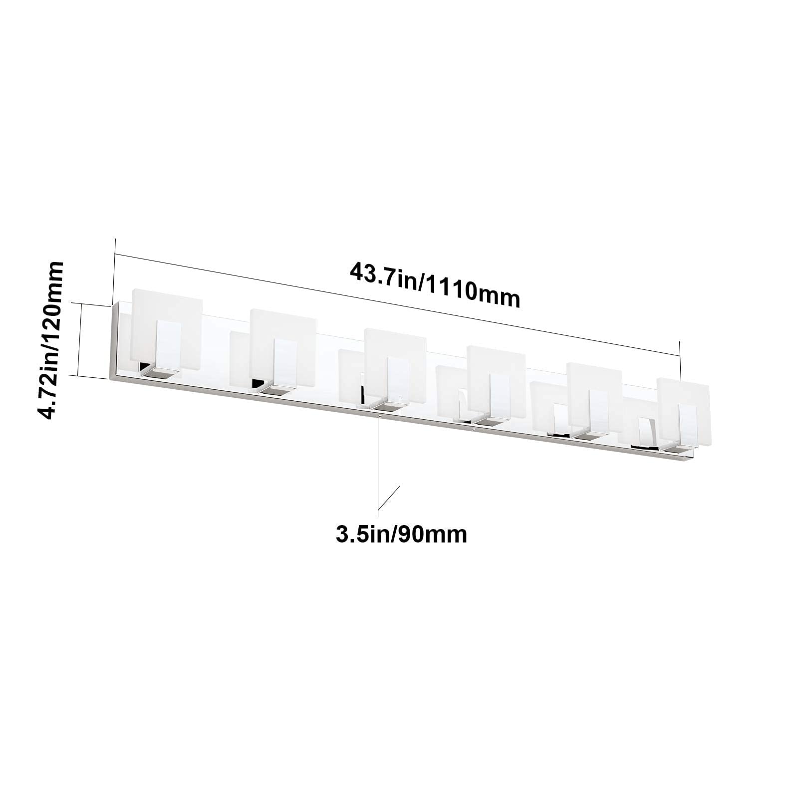 Modern LED Vanity Light for Bathroom - Frosted White Acrylic Up/Down Wall Light Fixture - Perfect for Mirror Lighting & Bathroom Decor