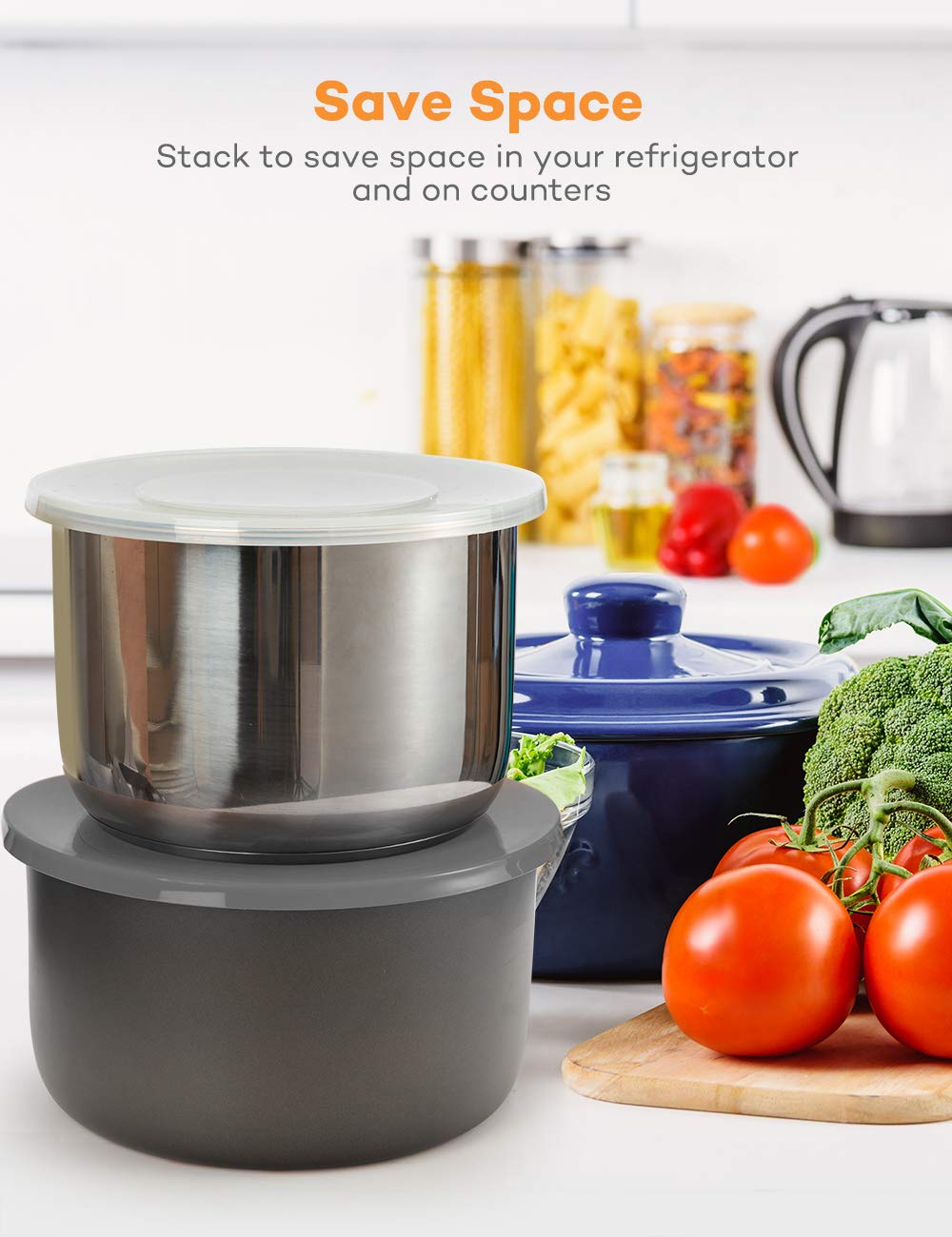 Silicone Lid Inner Pot Cover for Ninja Foodi 6.5 & 8 Quart Pressure Cooker Air Fryer - Grey by SiCheer | Perfect for Steam Cooking, Food Storage & Kitchen Organization