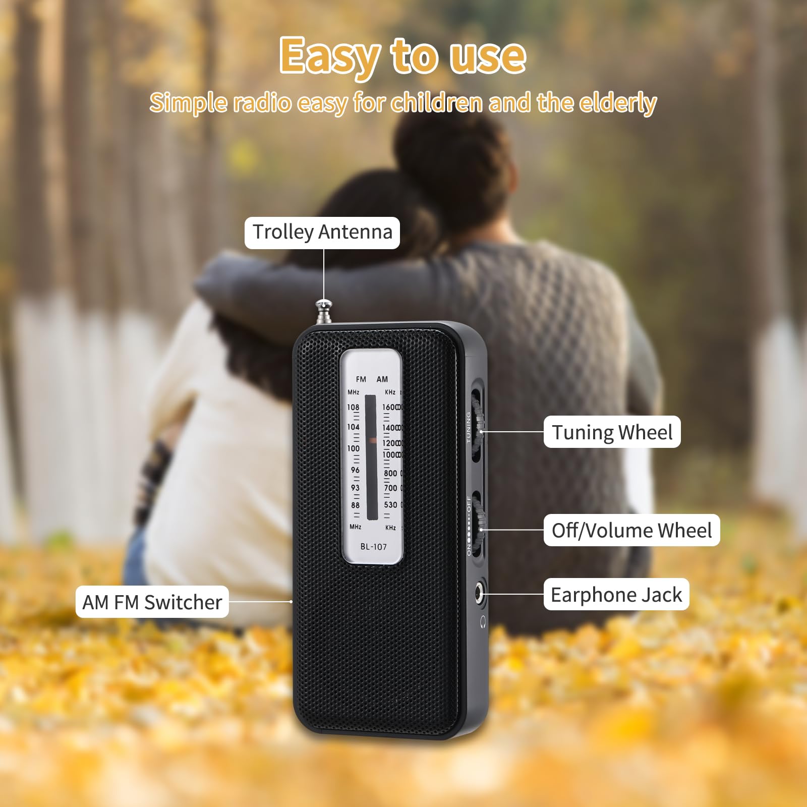 Best Portable AM FM Radio with Excellent Reception - Mini Battery Operated Walkman with Included Headphones - Perfect for Walking, Jogging, Hiking, Camping & Outdoor Activities (Runs on 2 AAA Batteries)