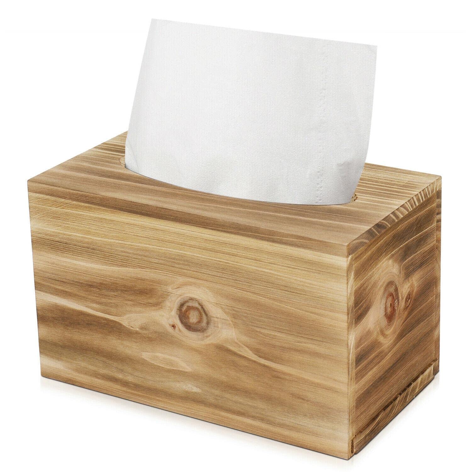 Rustic Wooden Tissue Box Cover Holder - 6.4