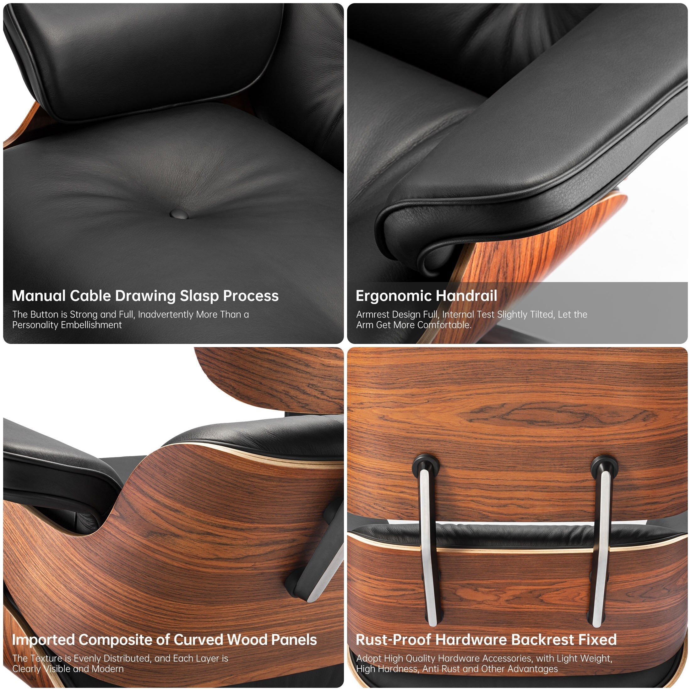 Premium Genuine Leather Recliner Chair - Handcrafted Full Grain Leather Living Room Recliner with Smooth Gliding Mechanism - Perfect for Home Theater, Gaming Room, and Office Relaxation