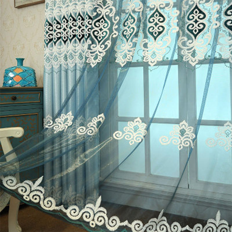 Phoebe Two Layer Luxury Embroidery Blackout Thermal Custom Curtains - Soundproof & Energy Efficient Window Treatments for Bedroom, Living Room & Home Theater