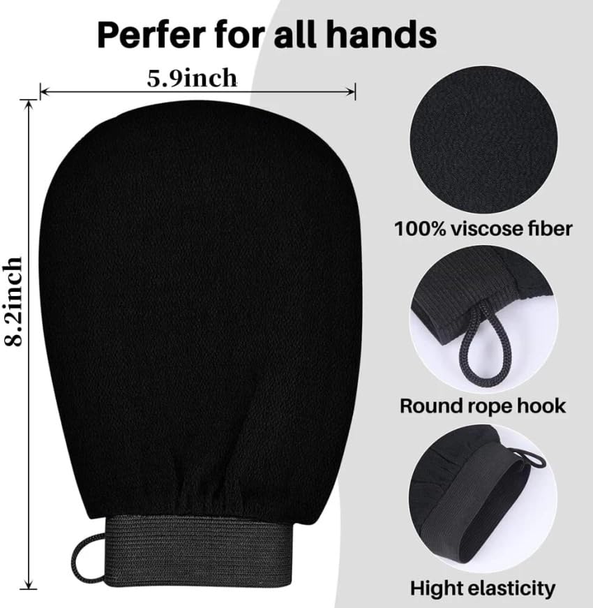 Premium Exfoliating Shower Gloves for Deep Cleansing & Smooth Skin - Spa Quality Bath Accessories with Free Shower Gel & Moisturizer Samples - Perfect for Dry Skin Care & Home Spa Treatments