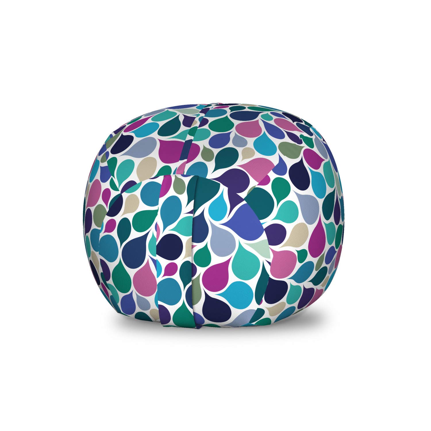 Ambesonne Abstract Toy Storage Bag Chair - Digital Raindrops Leaf Print Contemporary Style, Washable Stuffed Animal Organizer, Small Multicolor - Perfect for Kids' Room, Playroom & Nursery Organization