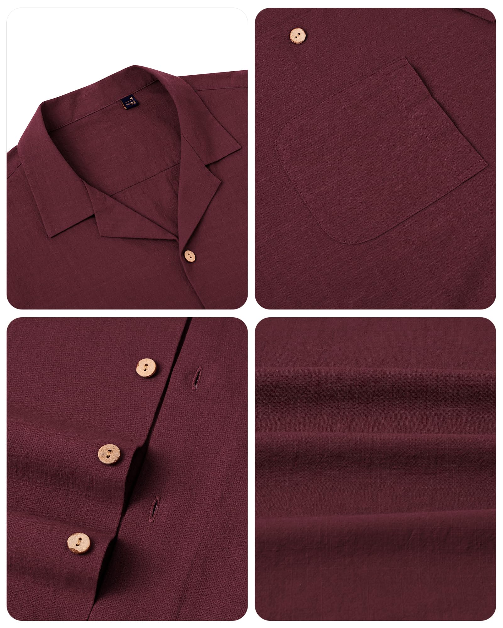 Premium Men's Linen Short Sleeve Button Down Shirts - Breathable Cotton Summer Casual Shirts for Beach, Vacation & Hawaiian Style | Perfect for Tropical Getaways, Pool Parties and Summer Weddings