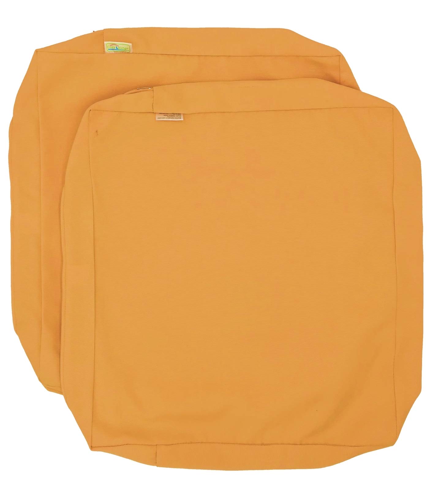 Waterproof UV-Resistant Patio Chair Cushion Covers - Sunflower Yellow 20x18x4 Inches (Set of 2) - Indoor & Outdoor Use for Garden, Poolside, Deck, and Balcony Furniture