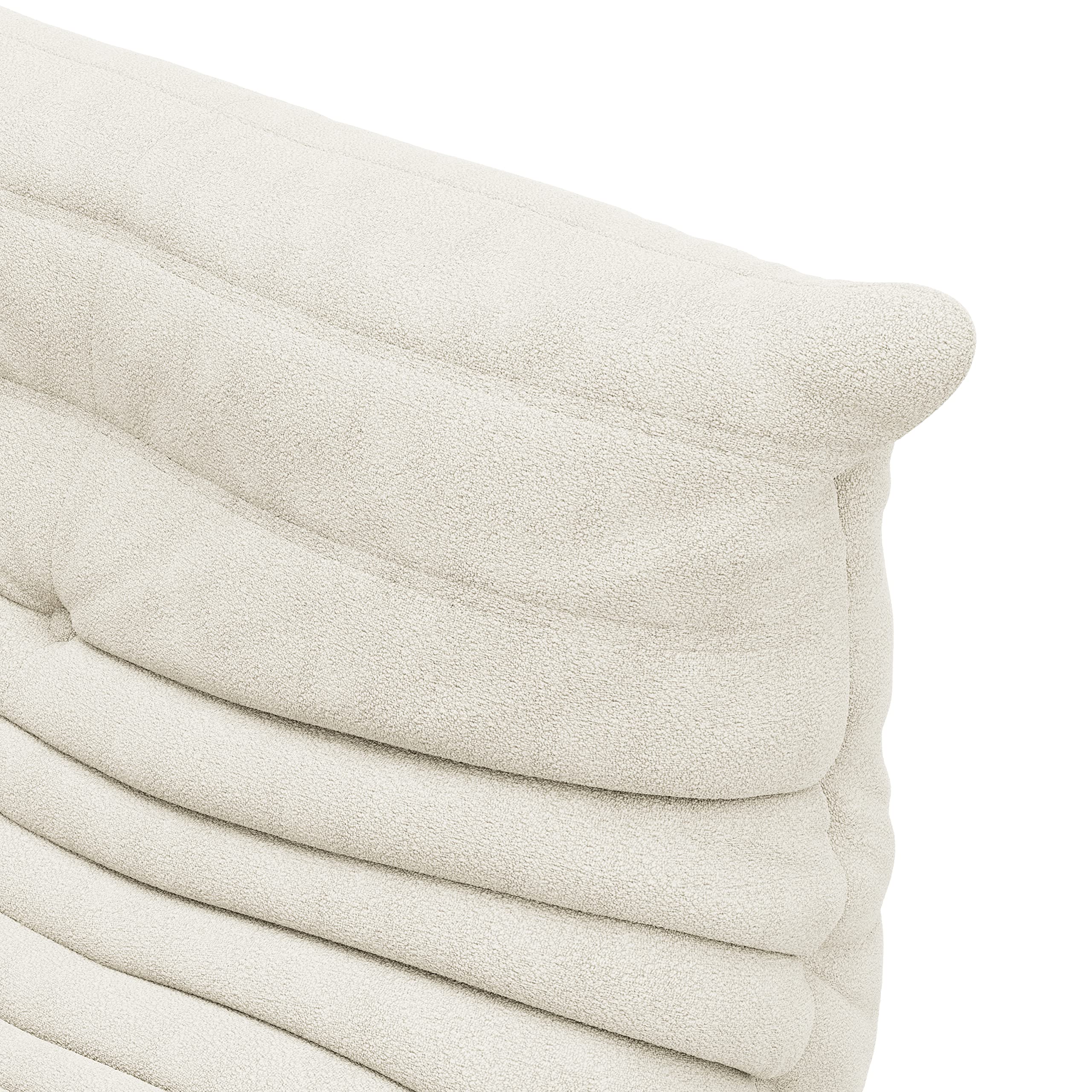 Modern Bean Bag Chair for Adults - Soft Lazy Floor Couch in Mohair White for Living Room & Bedroom