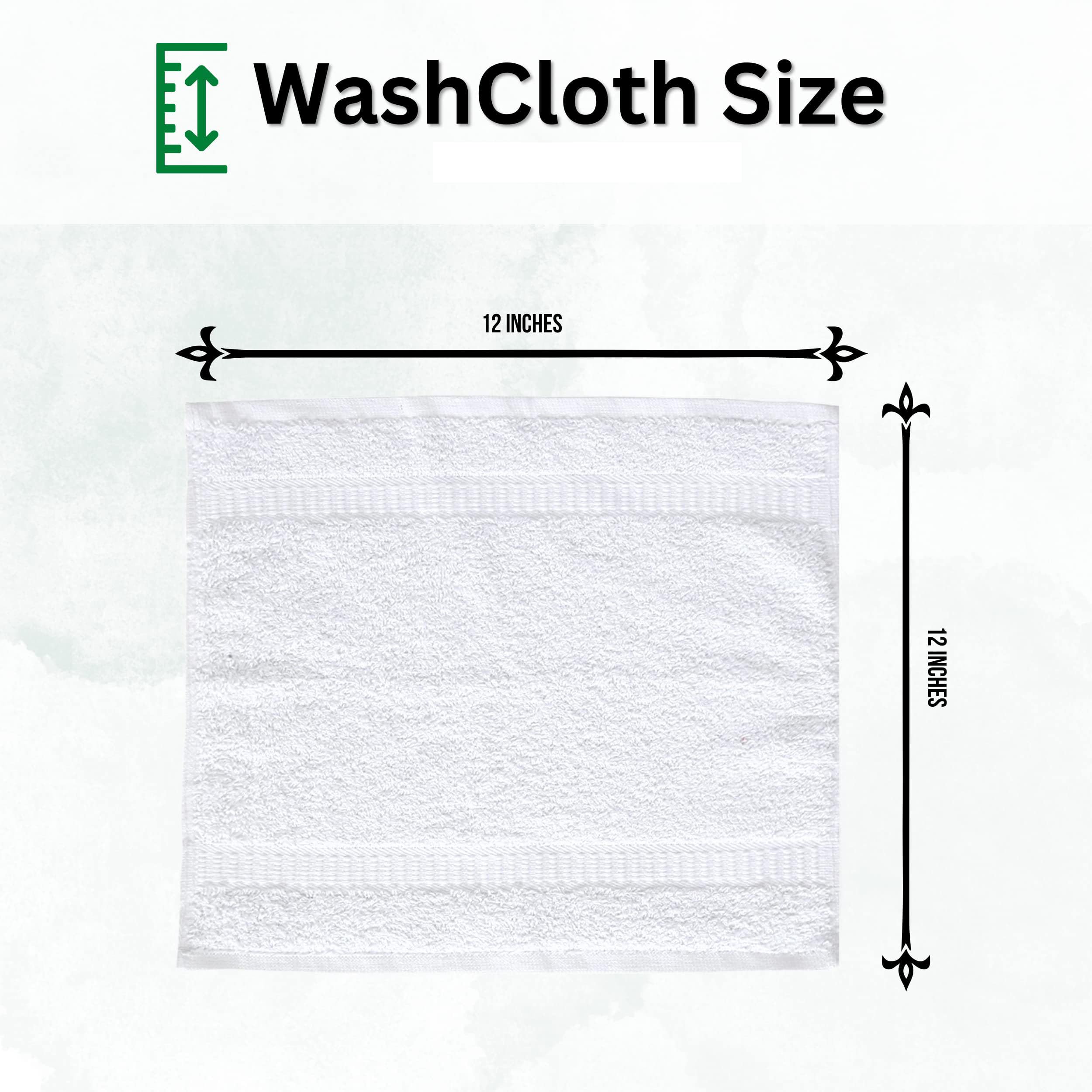 Premium White Cotton Washcloths Set - 300 Pack (12x12 inches) | Ultra Soft & Highly Absorbent Bath Towels for Face, Body & Spa | Bulk Wash Cloths for Hotels, Gyms, Salons & Home Use | Machine Washable & Durable (White, 300 Count)