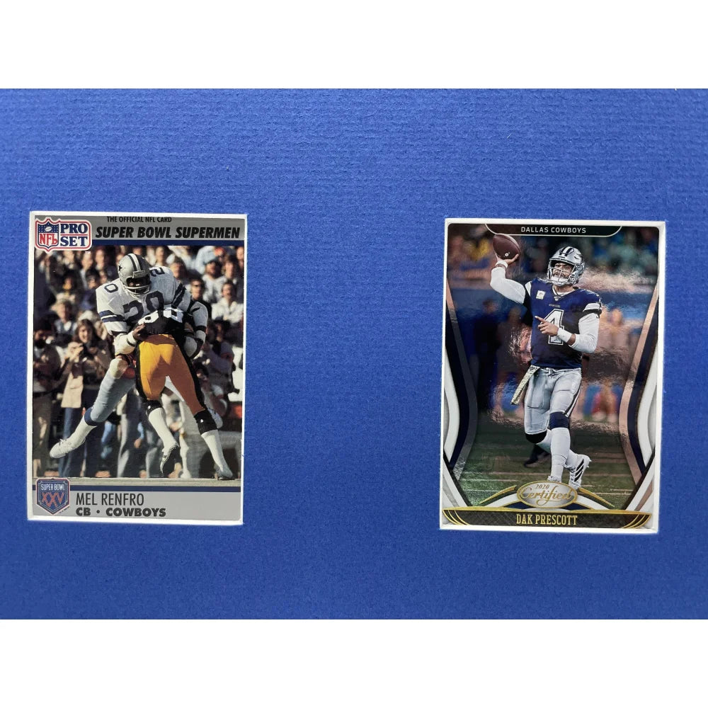 Dallas Cowboys Autographed Football Card Collection - Framed 10-Card Display with Staubach, Aikman, Prescott & Zeke - Perfect for Man Cave, Sports Memorabilia Room & Cowboys Fan Gifts