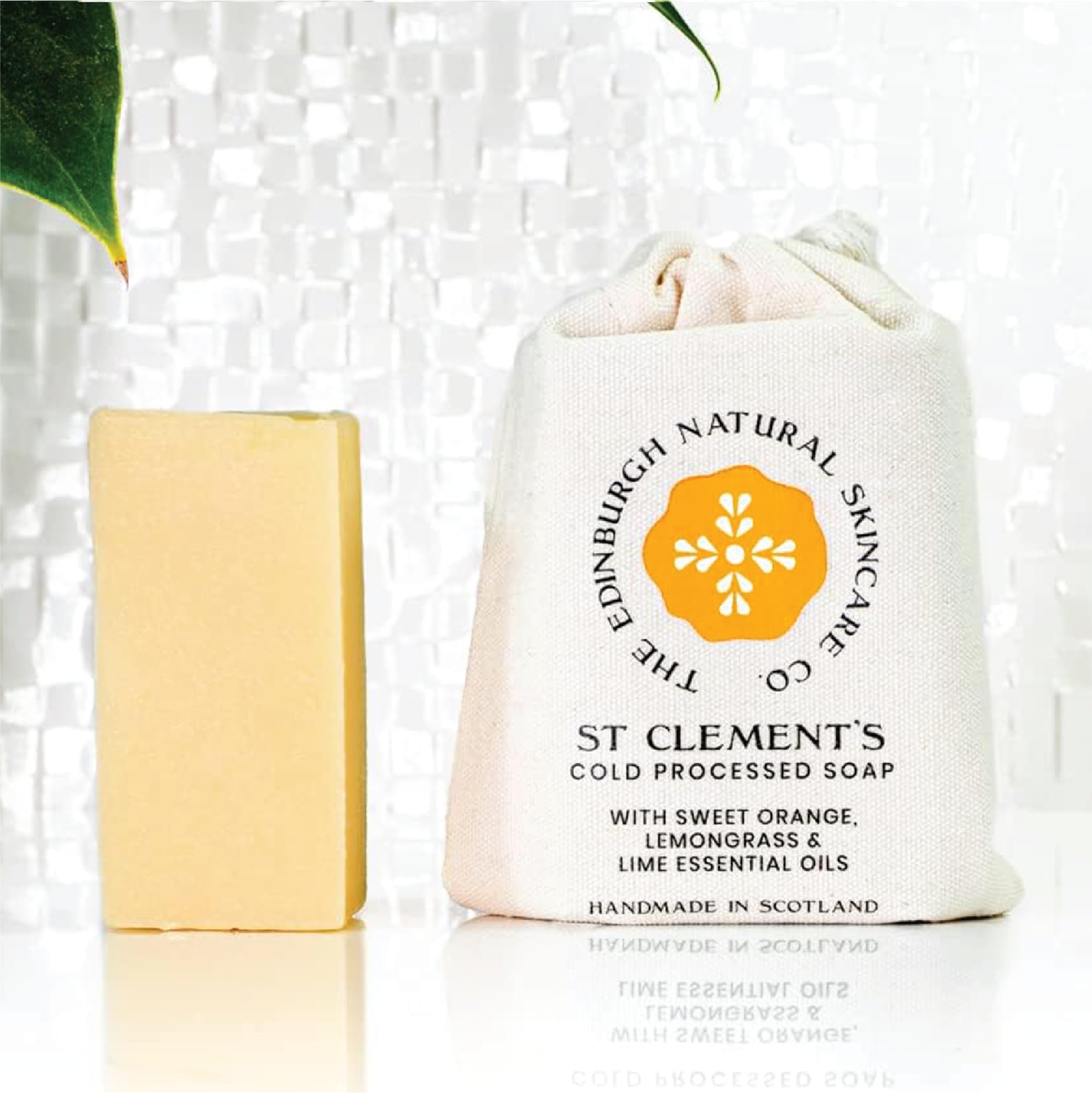 Luxury Cold Processed Soap Bar with Shea Butter - Moisturizing & Nourishing Natural Skincare | Sweet Citrus, Lemongrass & Coconut Scent | Eco-Friendly Packaging by Edinburgh Skincare Company | Perfect for Daily Shower, Spa Day & Gift Giving
