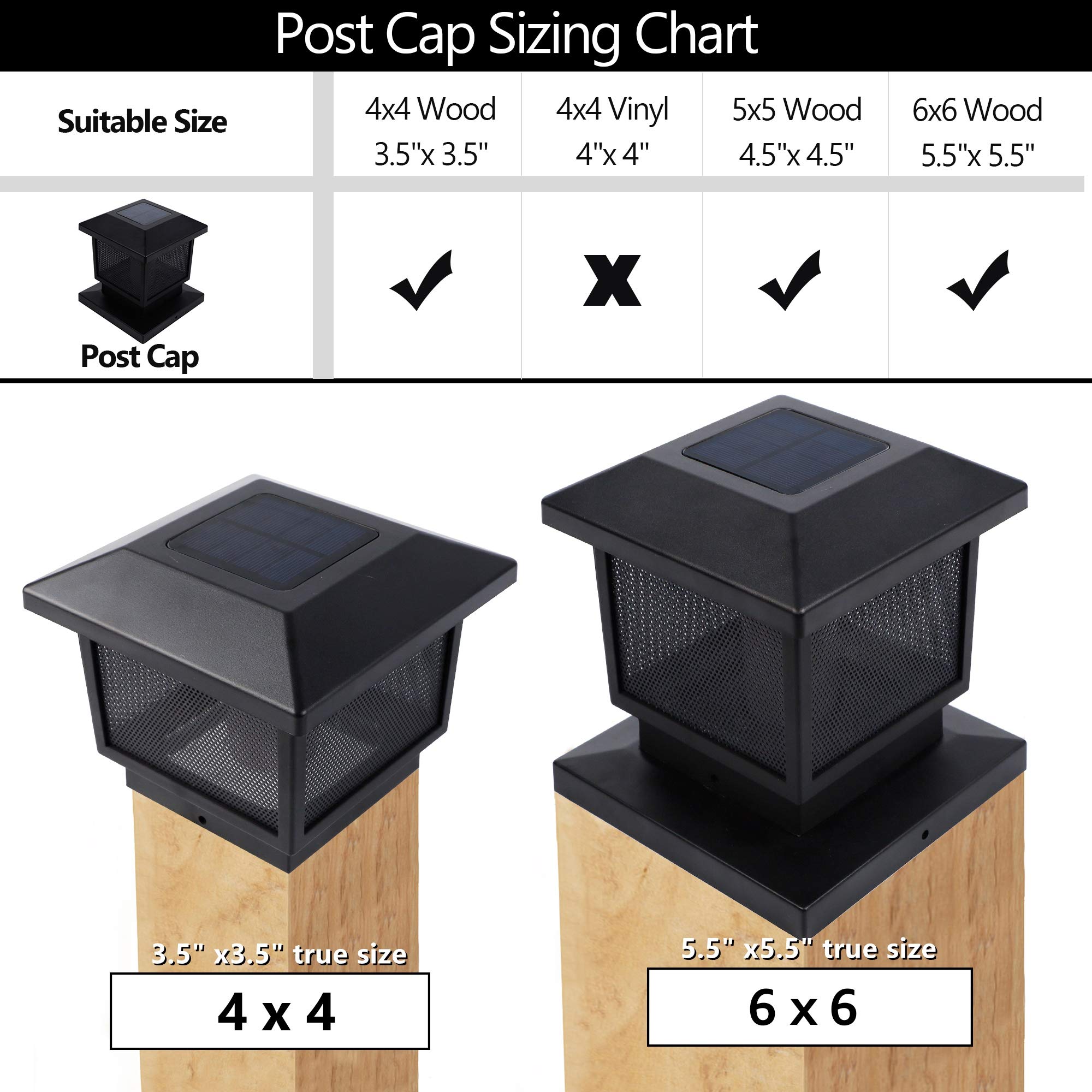 MAGGIFT 6 Pack Solar Flame Post Lights - Outdoor Solar Powered Fence Post Cap Lights with 72 SMD LED Flickering Flame Effect - Fits 4x4, 5x5 & 6x6 Wooden Posts - Perfect for Yard, Fence, Deck & Patio Lighting | Weatherproof & Energy Efficient Solar Lights for Garden Pathway & Landscape Decoration