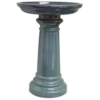 Ceramic Bird Bath for Garden - Light Blue Outdoor Decoration | Attract Birds & Enhance Garden Aesthetics | Perfect for Patio, Yard, or Backyard Decor