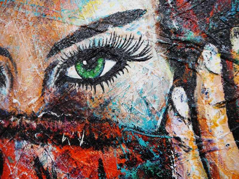 Abstract Realism Green Eyes Art Print - Modern Wall Decor for Living Room, Bedroom & Office - Unique Home Decor Gift Idea