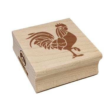 Rooster Strutting Farm Animal Chicken Square Rubber Stamp for Stamping, Scrapbooking & DIY Crafts - 2.75 Inch Large Stamp for Card Making, Journaling & Home Decor