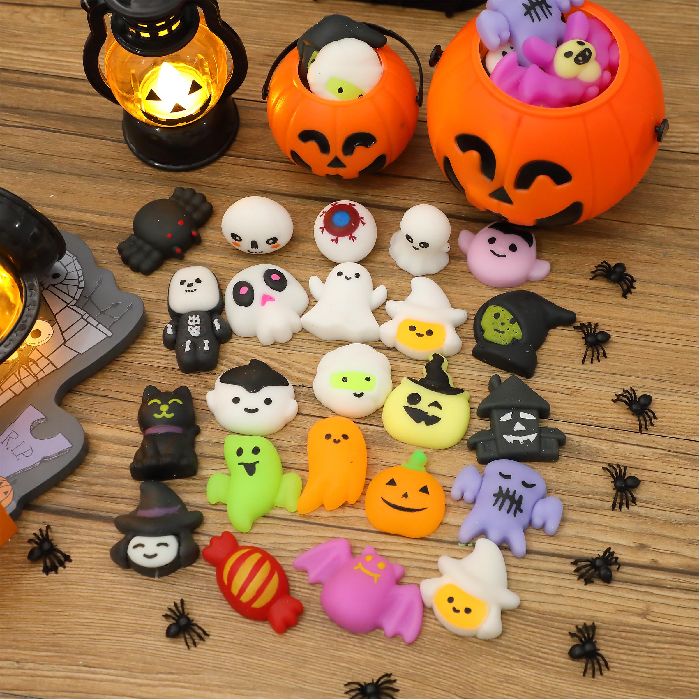 Mr. Pen Halloween Squishy Toys - 48 Pack Bulk Mini Squishies for Kids, Party Favors, Easter Egg Fillers | Stress Relief Sensory Toys for Classroom, Birthday Parties & Halloween Goodie Bags
