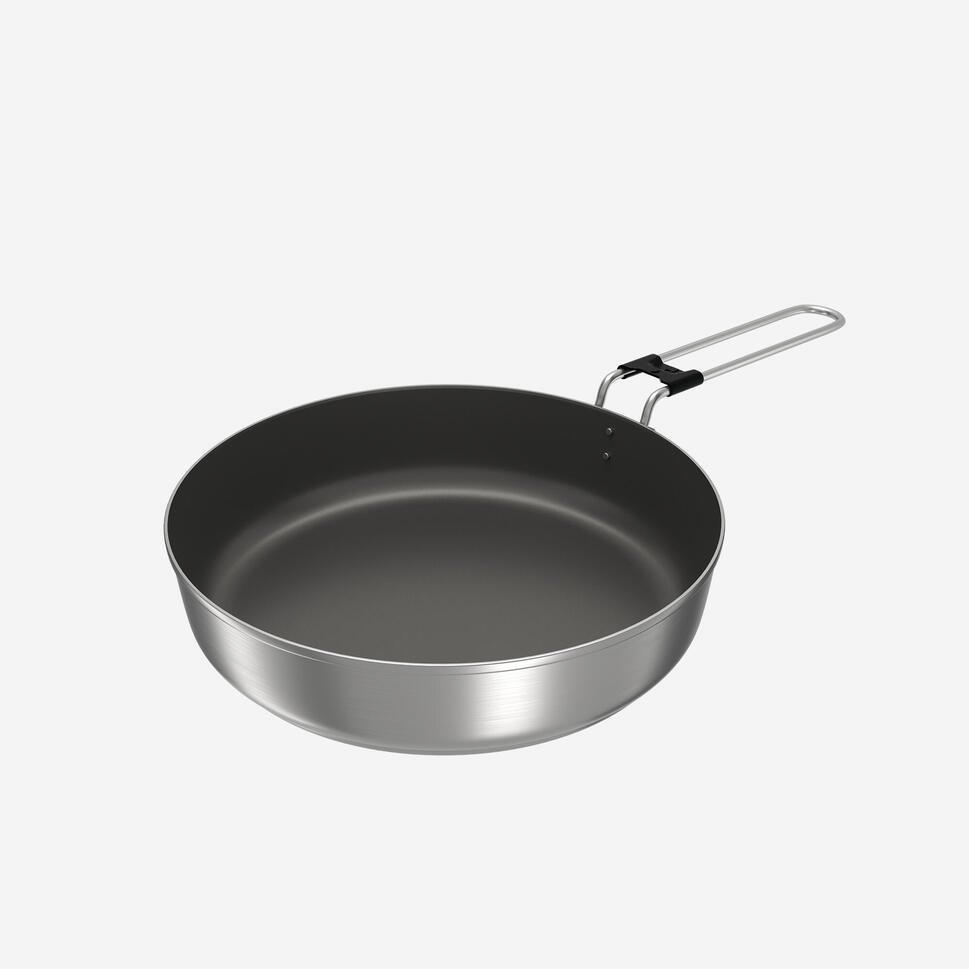 Quechua 500 25-Piece Stainless Steel Nonstick Camping Cookware Set for 4 People - Lightweight Outdoor Cooking Kit for Hiking, Backpacking & Family Camping Trips