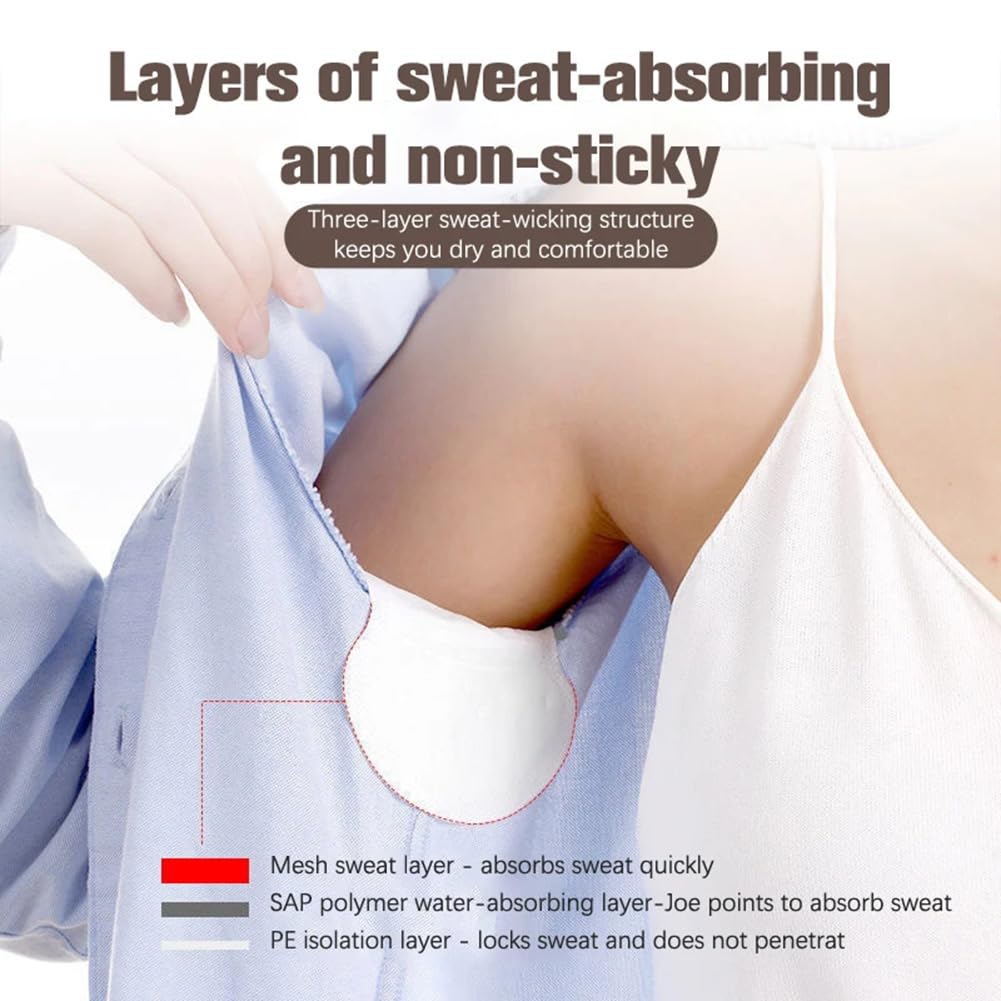 Disposable Underarm Sweat Pads - 100PCS Invisible Armpit Guards for Clothing, Comfortable & Odorless Dress Shields - Perfect for Business Attire, Formal Wear & Active Lifestyle