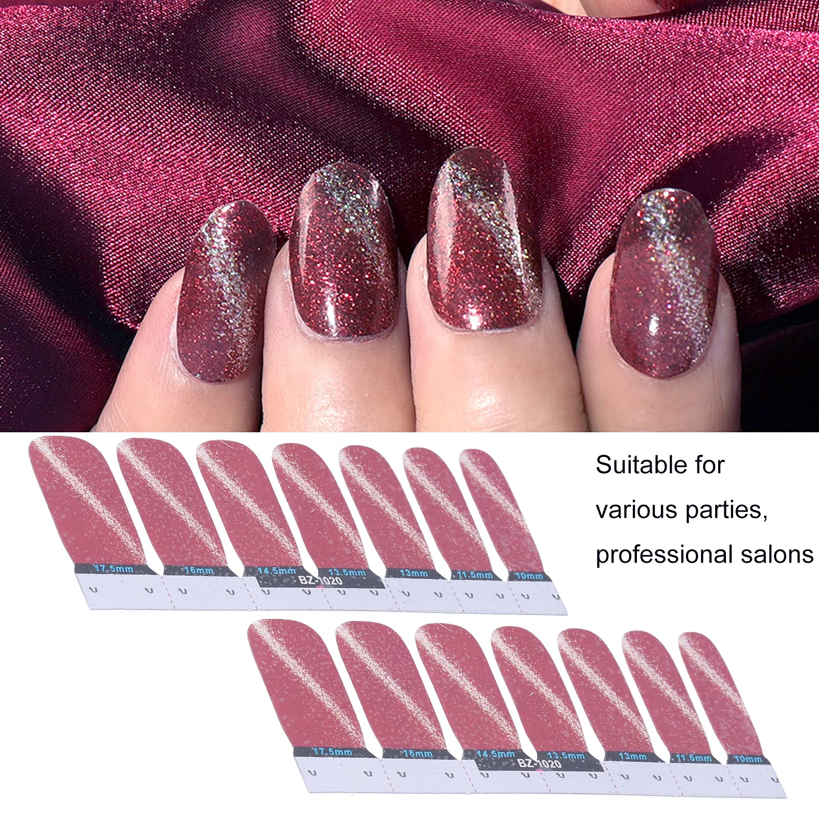 Premium Nail Polish Decals - 20 Unique Nail Art Stickers for Salon & Home Manicures | Waterproof DIY Nail Designs for Parties, Weddings & Special Occasions