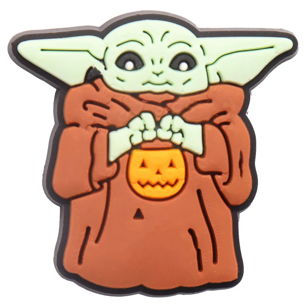 22Pcs Baby Yoda Shoe Charms - Cute Green Alien PVC Sandal Accessories for Boys & Girls - Perfect for Garden Parties, Cosplay & Gifts