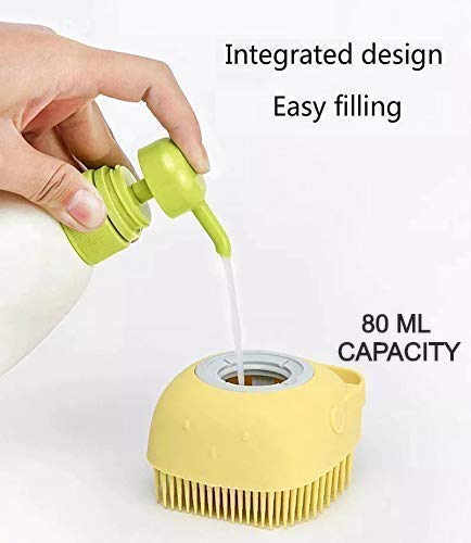 ZEKART Silicone Soft Bath Body Brush with Shampoo Dispenser - Exfoliating & Massage Shower Brush for Deep Cleaning - Reusable for Women & Kids - Perfect for Spa, Home Bath & Relaxation