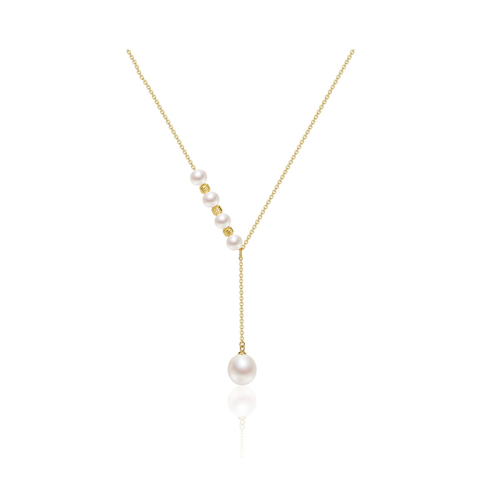 925 Sterling Silver Freshwater Pearl Pendant Necklace - Round White Drop Pearl Chain for Women, Elegant Fashion Jewelry Gift for Birthday, Anniversary & Special Occasions