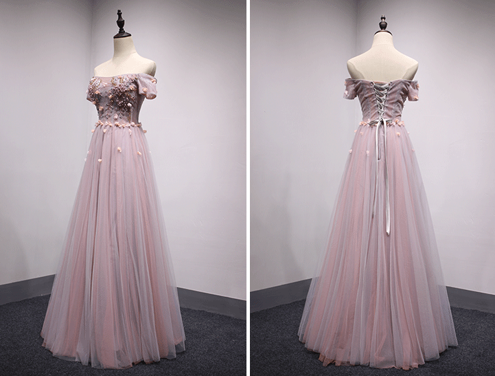 Elegant Off Shoulder Purple Short Sleeve A-Line Long Evening Prom Dress - Perfect for Formal Events, Parties & Special Occasions