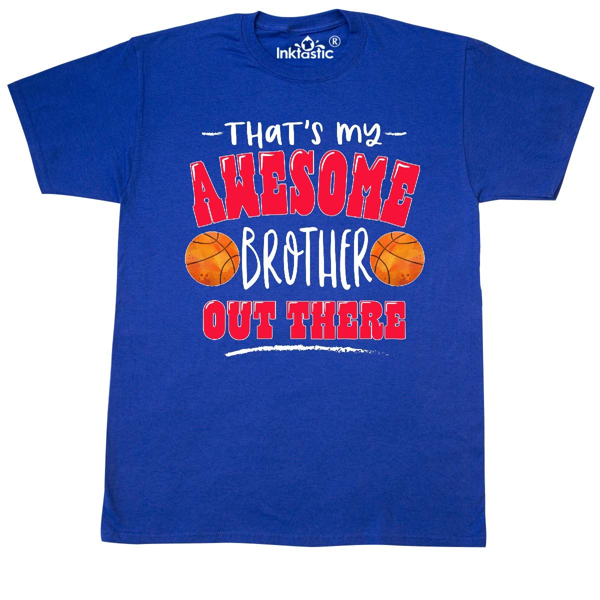 Inktastic 'That's My Awesome Brother' Basketball Design T-Shirt - Perfect for Sibling Gifts & Basketball Fans