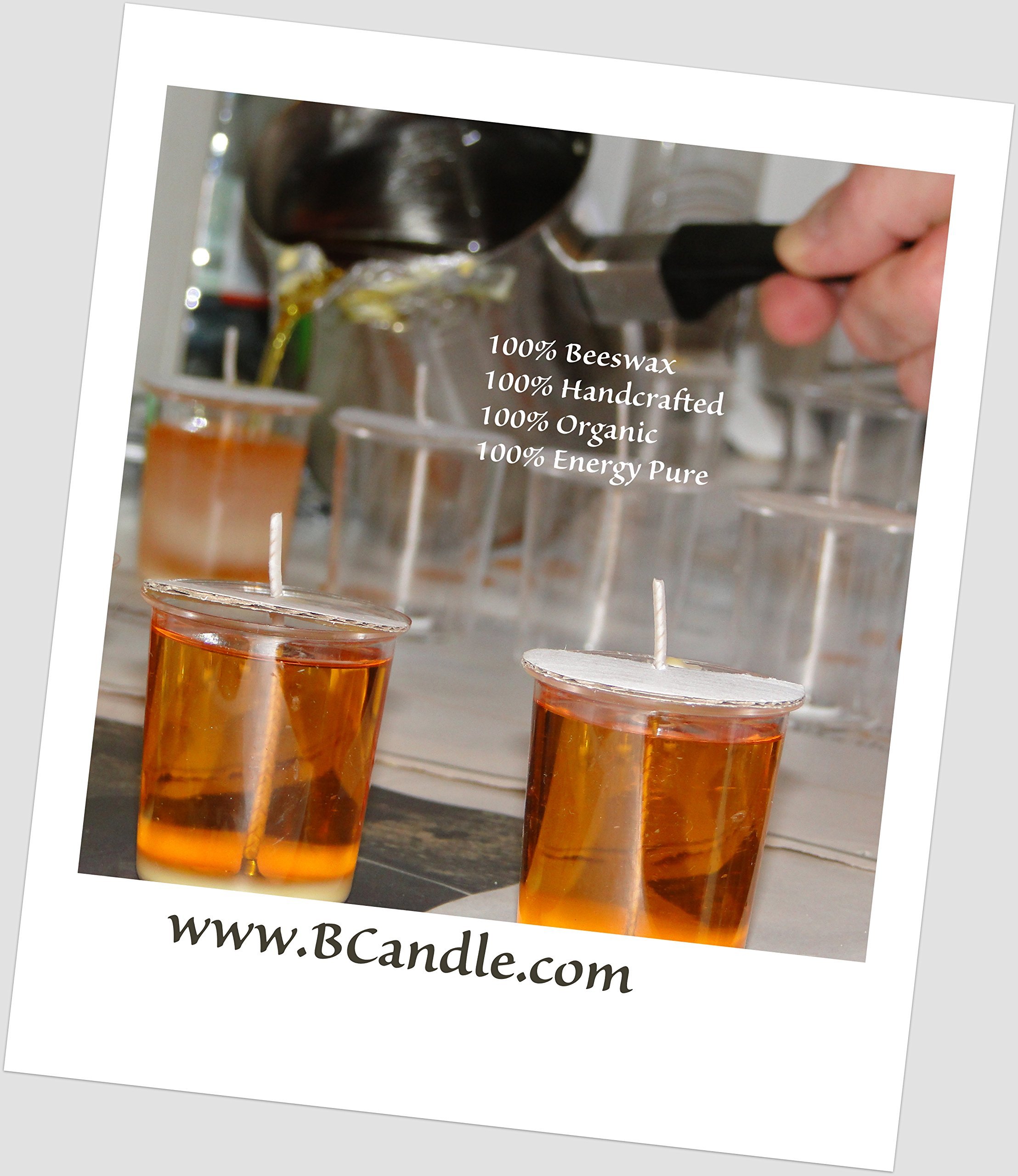 Organic 100% Pure Beeswax Votive Candles - Handmade, 15-Hour Burn Time, 2