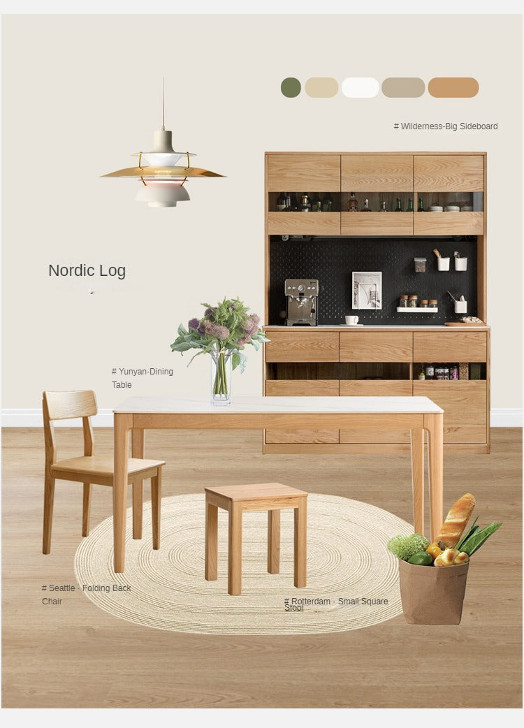 Solid Oak Wood Stool - Rustic Bar Stool, Kitchen Island Stool & Counter Height Stool for Home, Cafe and Restaurant Use