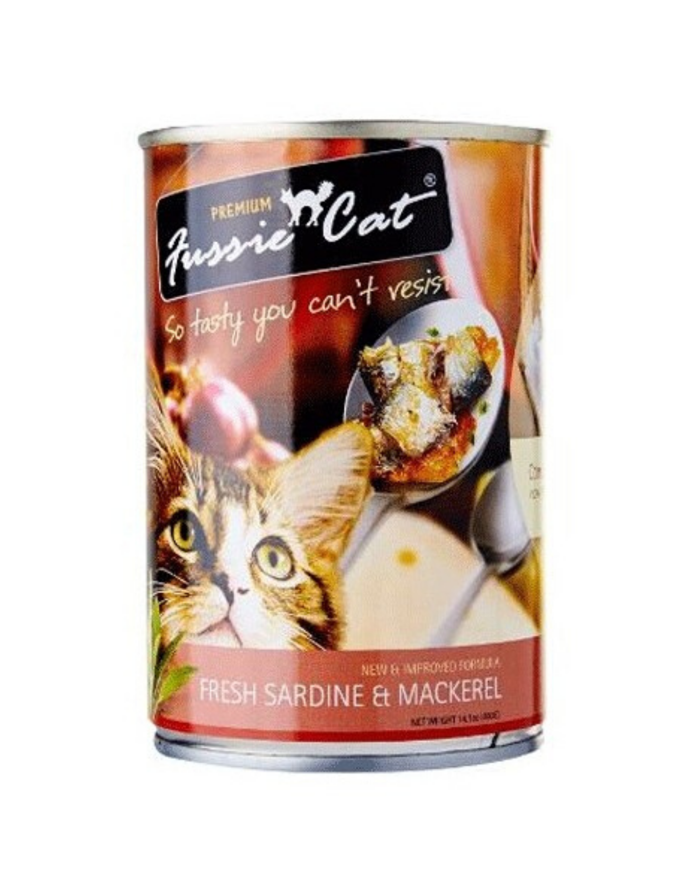 Premium Fussie Cat Sardine & Mackerel Wet Cat Food - Grain-Free, High Protein, Natural Ingredients (400g Can) - Perfect for Adult Cats' Daily Meals & Special Treats