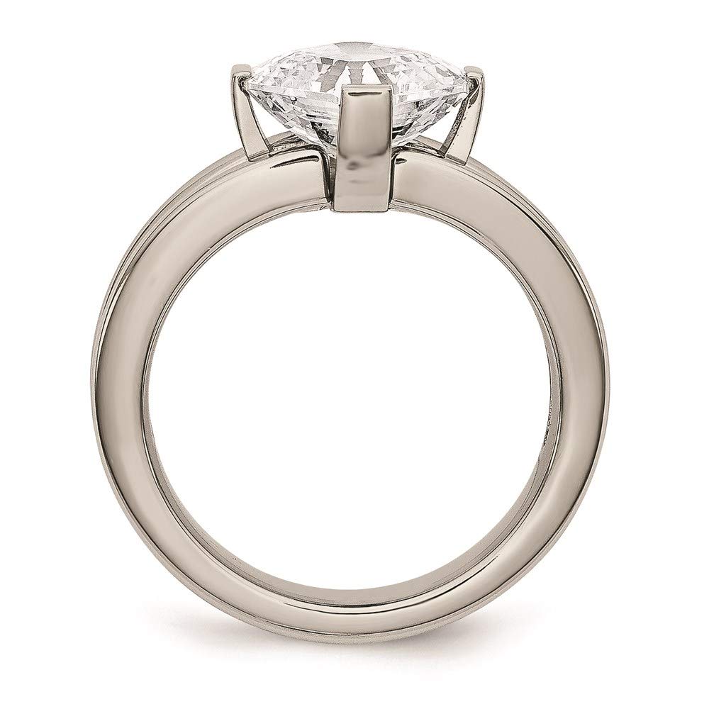 Titanium Cubic Zirconia Ring for Women - Elegant Fine Jewelry Gift for Her - Perfect for Anniversaries, Engagements & Special Occasions
