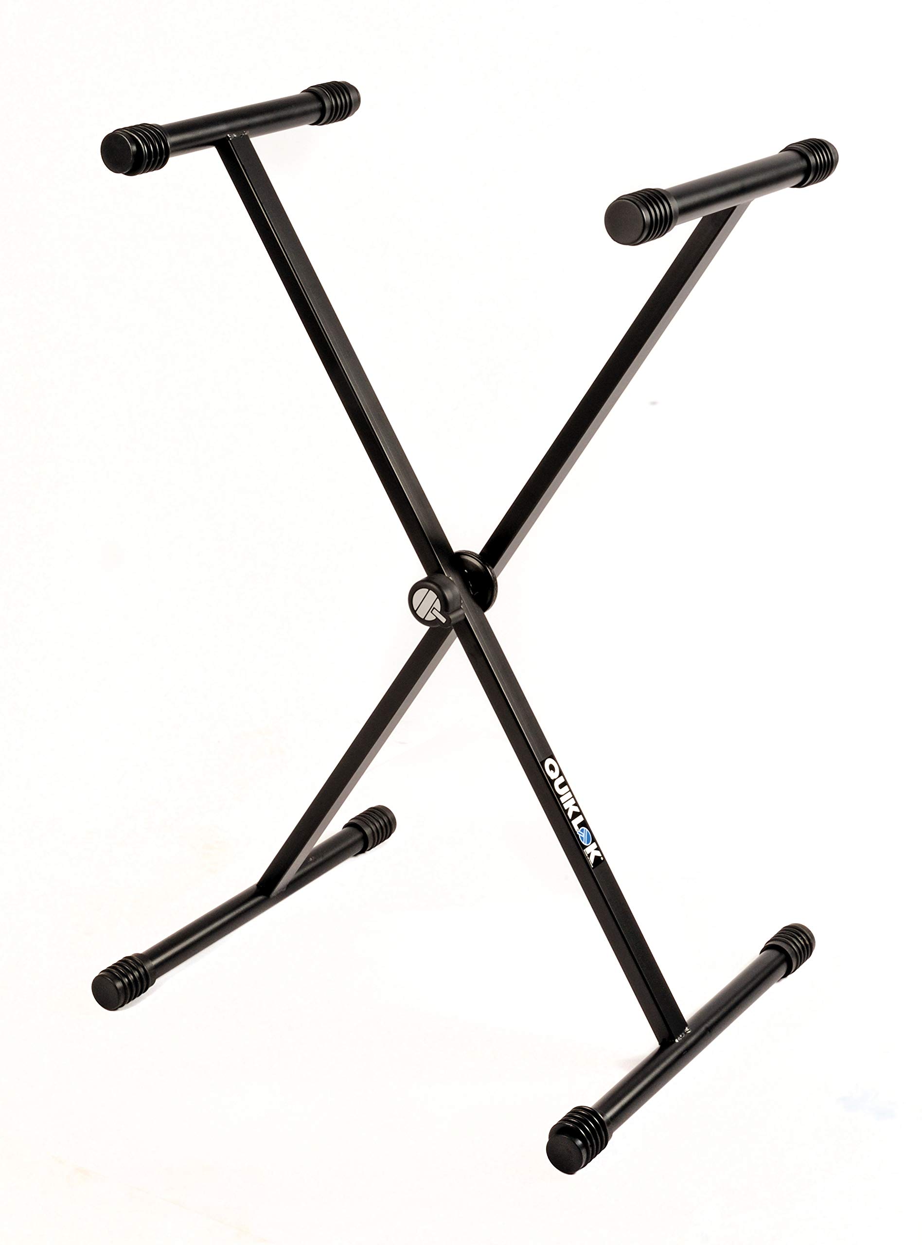Quik Lok T-10BK Adjustable Keyboard Stand - Heavy Duty Portable Music Instrument Stand for Piano, Synthesizer & MIDI Controller - Perfect for Home Studio, Stage Performances & Music Practice