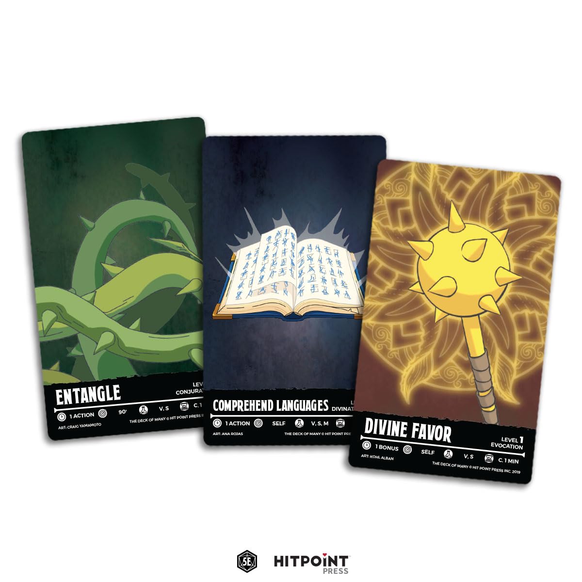 Hit Point Press Animated Spells: Level 1, A-F | D&D Spell Cards for Beginners | Perfect for Dungeons & Dragons RPG Game Sessions