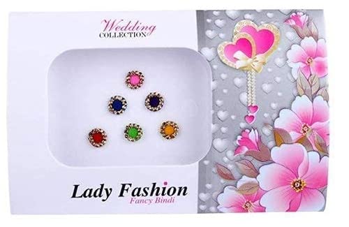 TRIOHOMES 6-Pack Multicolor Bindi Set for Women & Girls - Perfect for Diwali, Weddings, and Festive Occasions