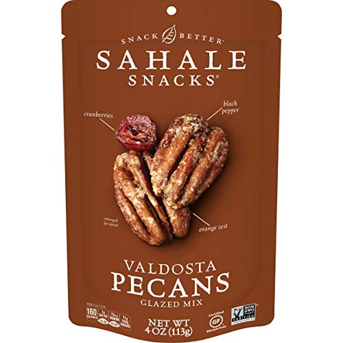 Sahale Snacks Valdosta Pecans - Gluten Free Roasted Pecans with Sea Salt, 4oz Bag | Healthy Snack for Office, Travel & Hiking | Premium Nut Snack Pack