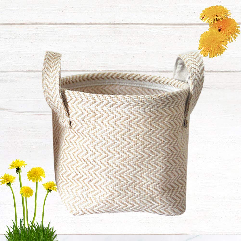 Collapsible Woven Storage Bins - Handwoven Cotton Basket for Toys & Home Organization