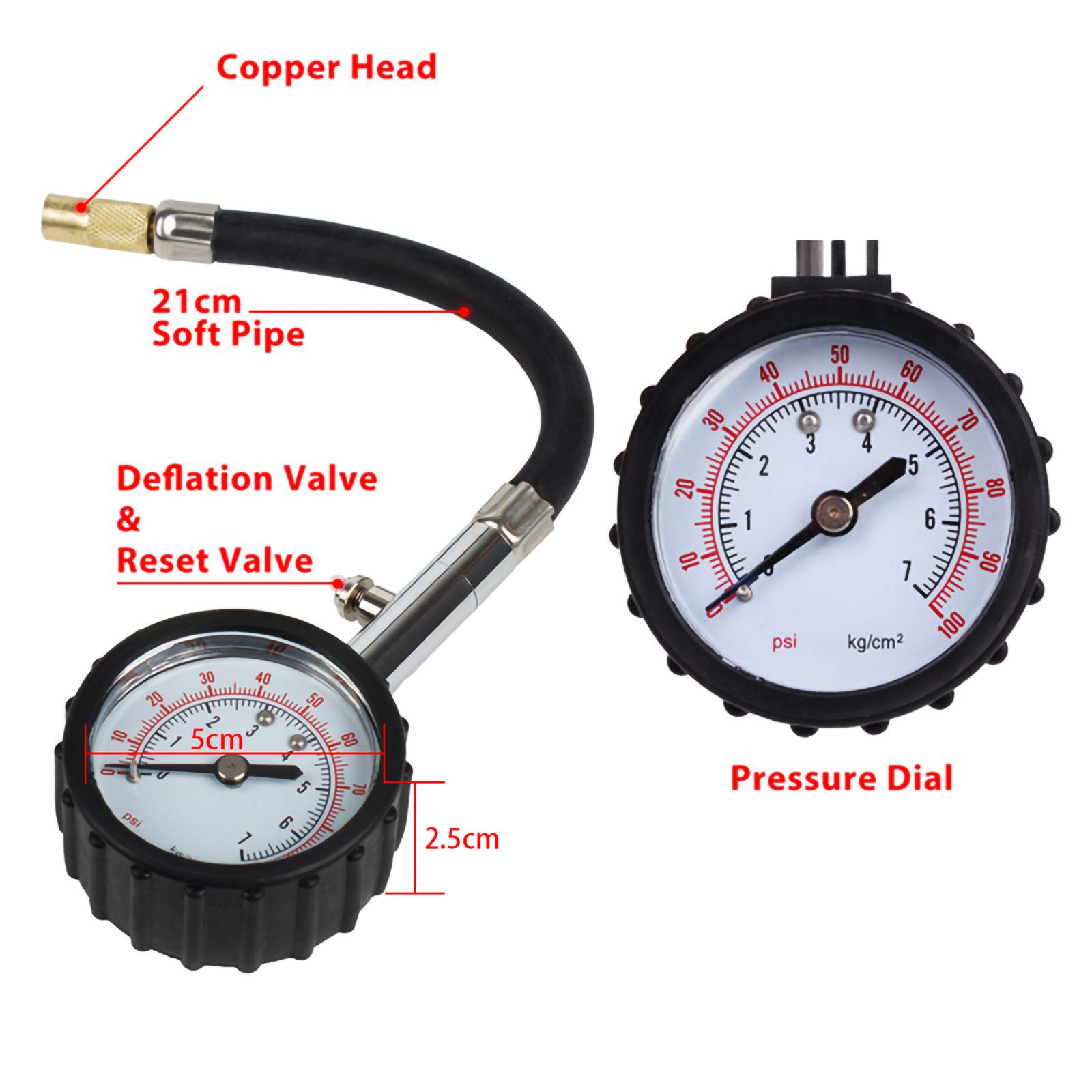 Andux Digital Tire Pressure Gauge - 0-100 PSI Heavy Duty Air Pressure Tester (TYB-01) for Cars, Trucks, Motorcycles & Bikes - Perfect for Road Trips & Vehicle Maintenance