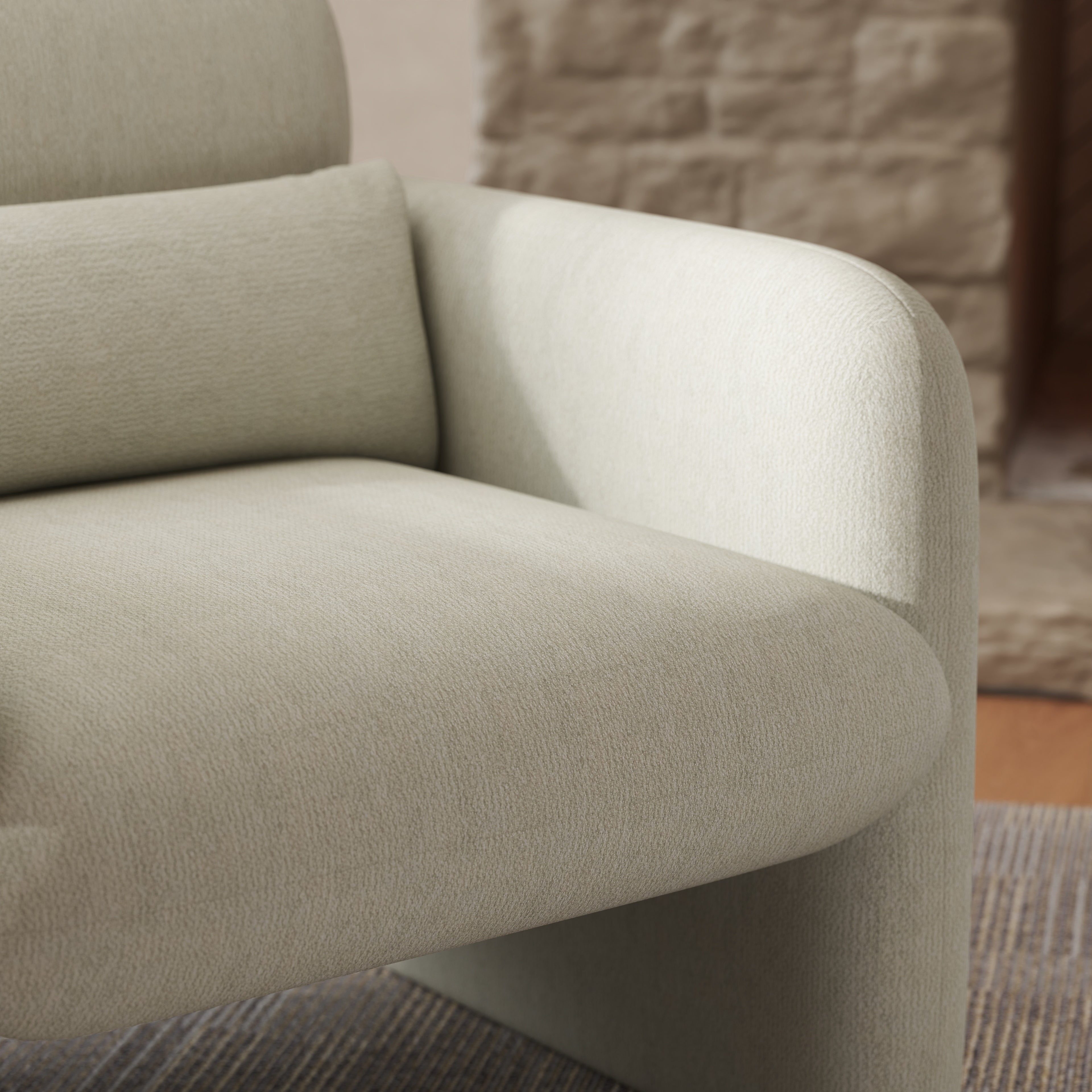 Roundhill Furniture Dylan Modern Upholstered Barrel Armchair in Cream White - Stylish Accent Chair for Living Room, Bedroom or Office