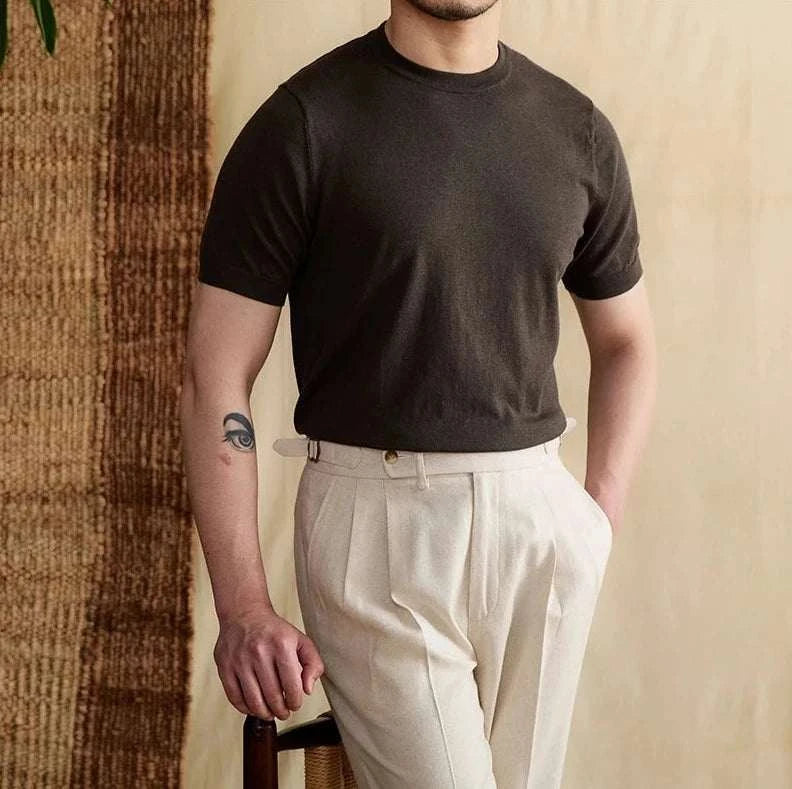 Premium O-Neck Collar Summer T-Shirt for Men - Breathable & Lightweight Casual Tee - Perfect for Beach, Vacation, and Everyday Wear