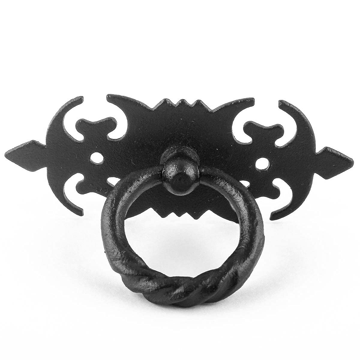 Antique Black Wrought Iron 3.5 Inch Cabinet Handles with Mounting Hardware - Vintage Drawer Pulls for Kitchen & Bathroom Renovation | Perfect for Farmhouse, Rustic, and Industrial Style Cabinets