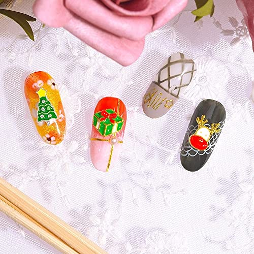 50Pcs Christmas Nail Charms - 3D Snowman & Elk Nail Art Decorations with Rhinestones, Studs & Jewels for Holiday Manicures | Perfect for Christmas Parties, Gift Giving & Winter Nail Designs