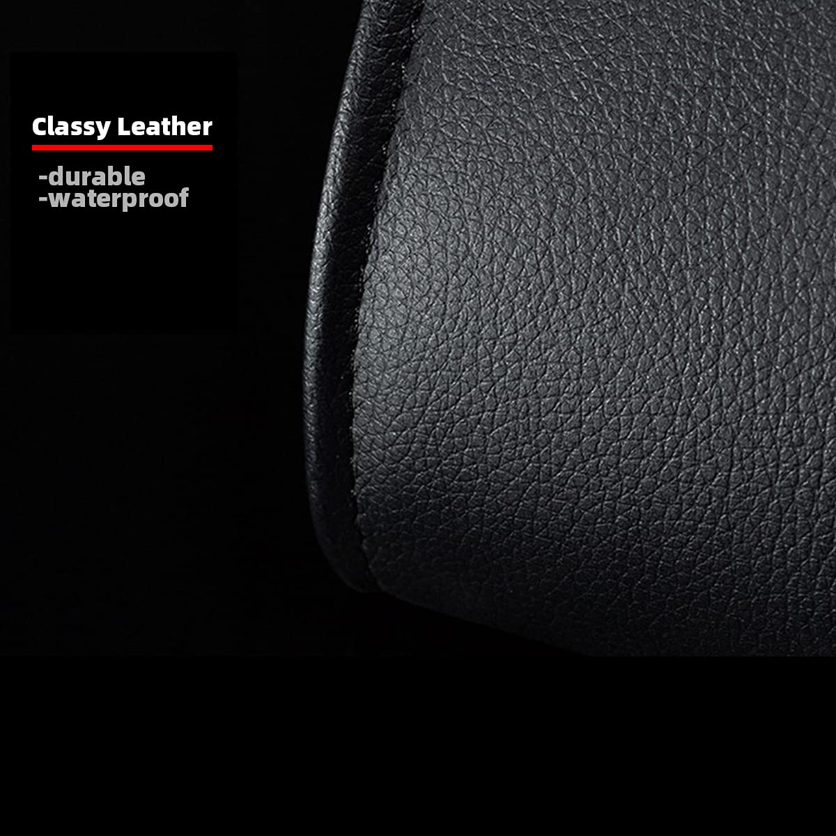 Premium Car Leather Trash Bag with Smart LED Light - Waterproof Vehicle Garbage Can & Organizer for Sedan, SUV, Truck - Ideal for Road Trips, Commuting & Family Travel (Caki)