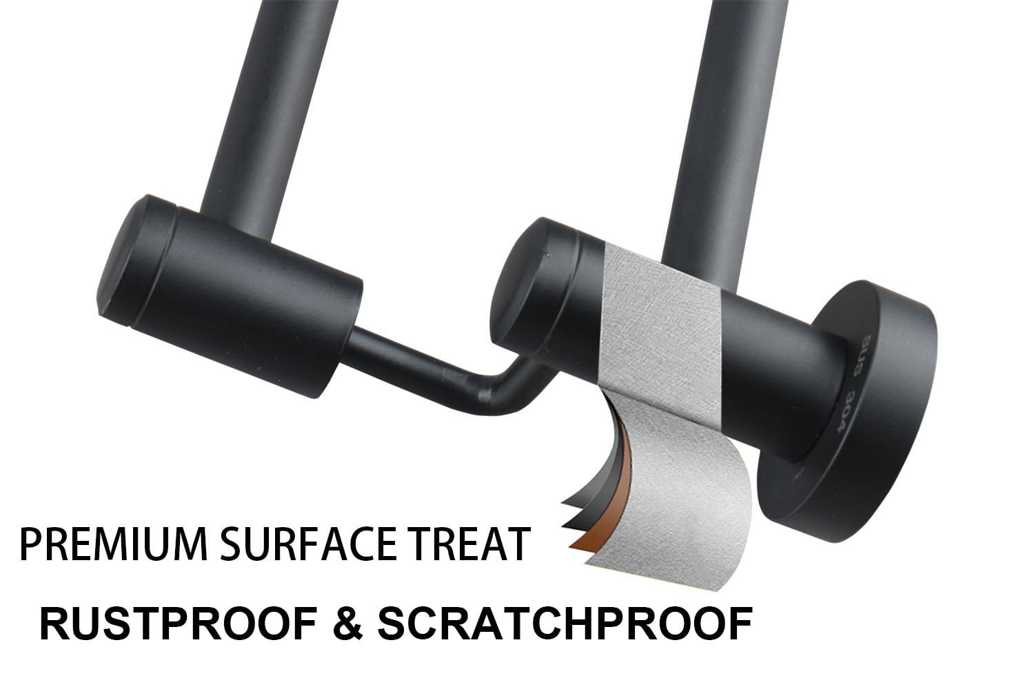 Premium Double Towel Bar - Thickened SUS304 Stainless Steel Bathroom Towel Rack, Heavy Duty Wall Mounted Towel Holder for Bathroom Accessories (Matte Black, 16 Inch) - Perfect for Spa, Guest Bathrooms & Luxury Home Decor