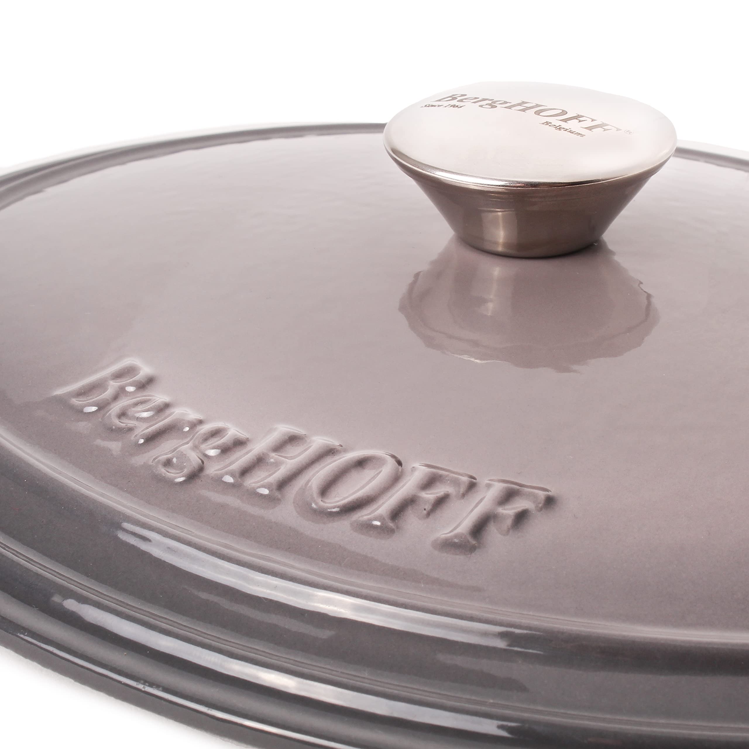 BergHOFF 4-Piece Neo Enameled Cast Iron Cookware Set – 5qt & 8qt Oval Dutch Ovens with Cast Iron Lids – Oven & Stovetop Safe Up to 400°F – Perfect for Braising, Stewing, Baking & Slow Cooking – Ideal for Family Dinners, Holiday Meals & Camping Trips