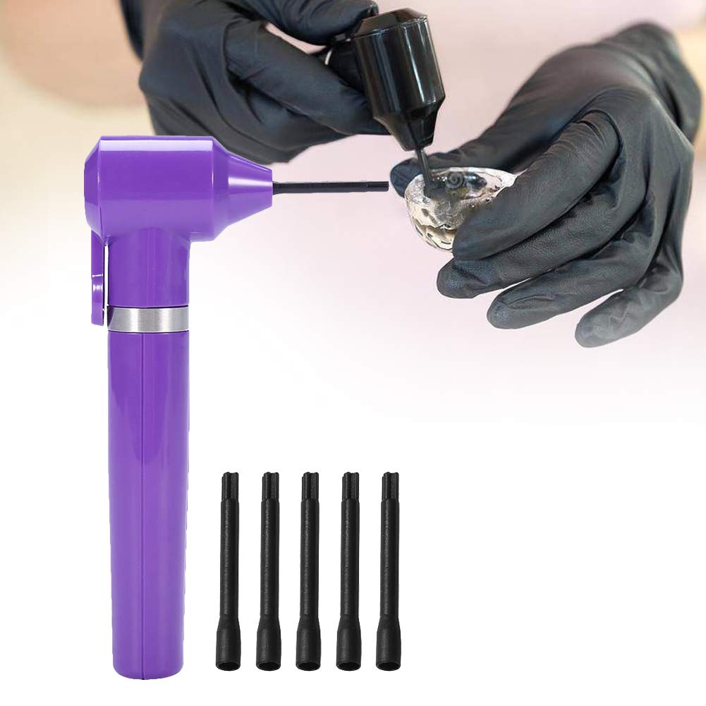 Electric Tattoo Ink Mixer Machine - Professional Pigment Blender with 5 Mixing Sticks for Tattoo Artists & Microblading - Perfect for Studio & Home Use (Purple)