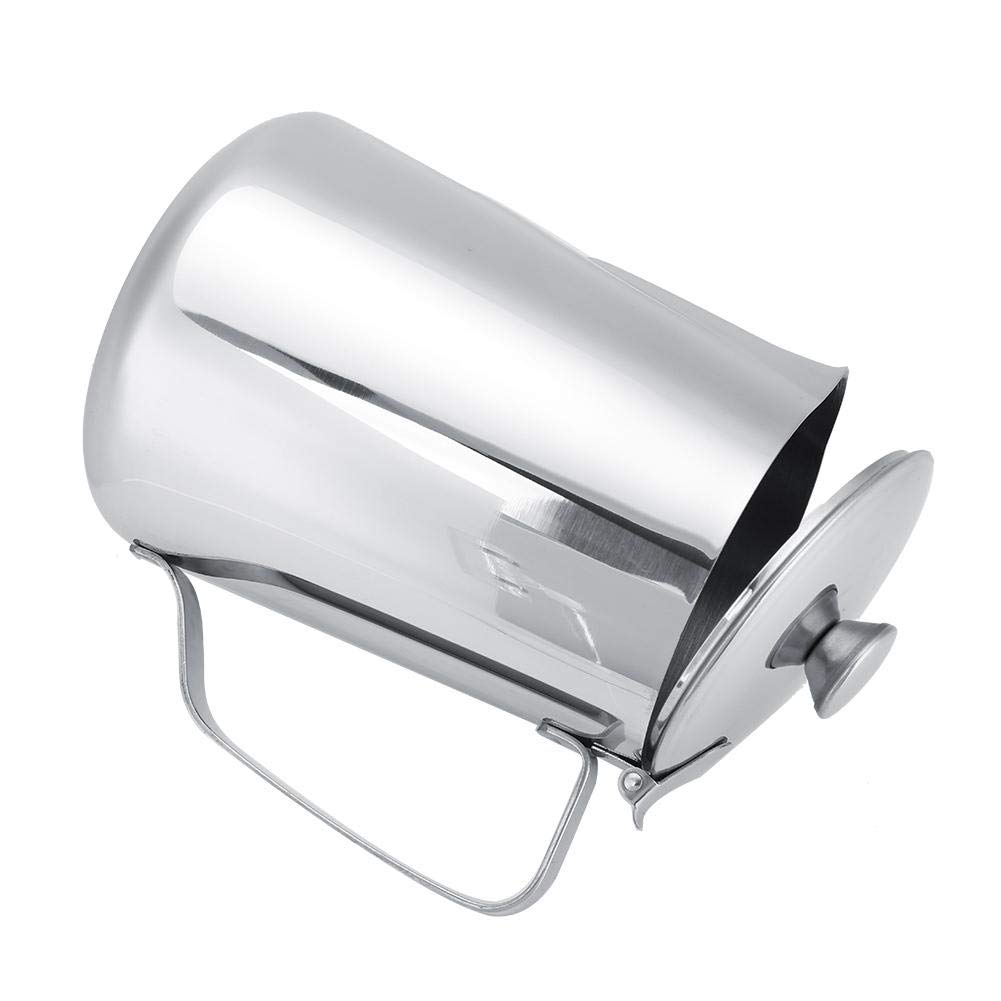 Stainless Steel Coffee Milk Frothing Pitcher with Lid - 1000mL Latte Art Jug for Barista, Home & Office Use - Perfect for Espresso, Cappuccino & Hot Chocolate Making