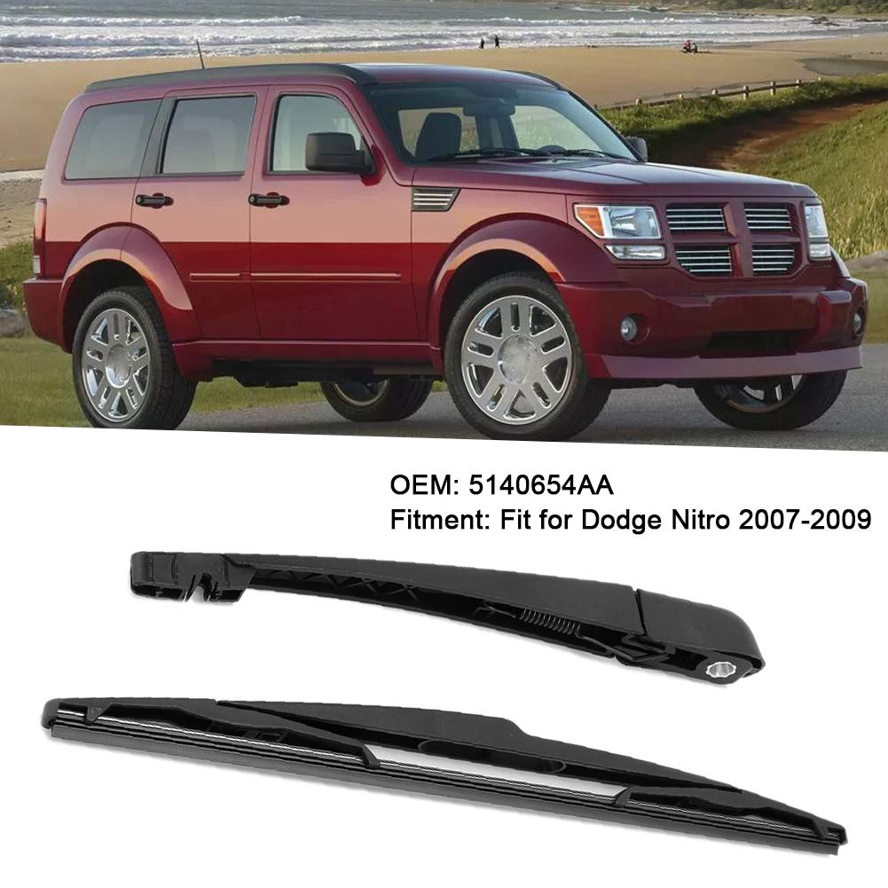 Acouto Rear Wiper Arm & Blade Set for 2007-2009 Car Windscreen - Compatible with 5140654AA - Perfect for Rainy Weather & Winter Driving