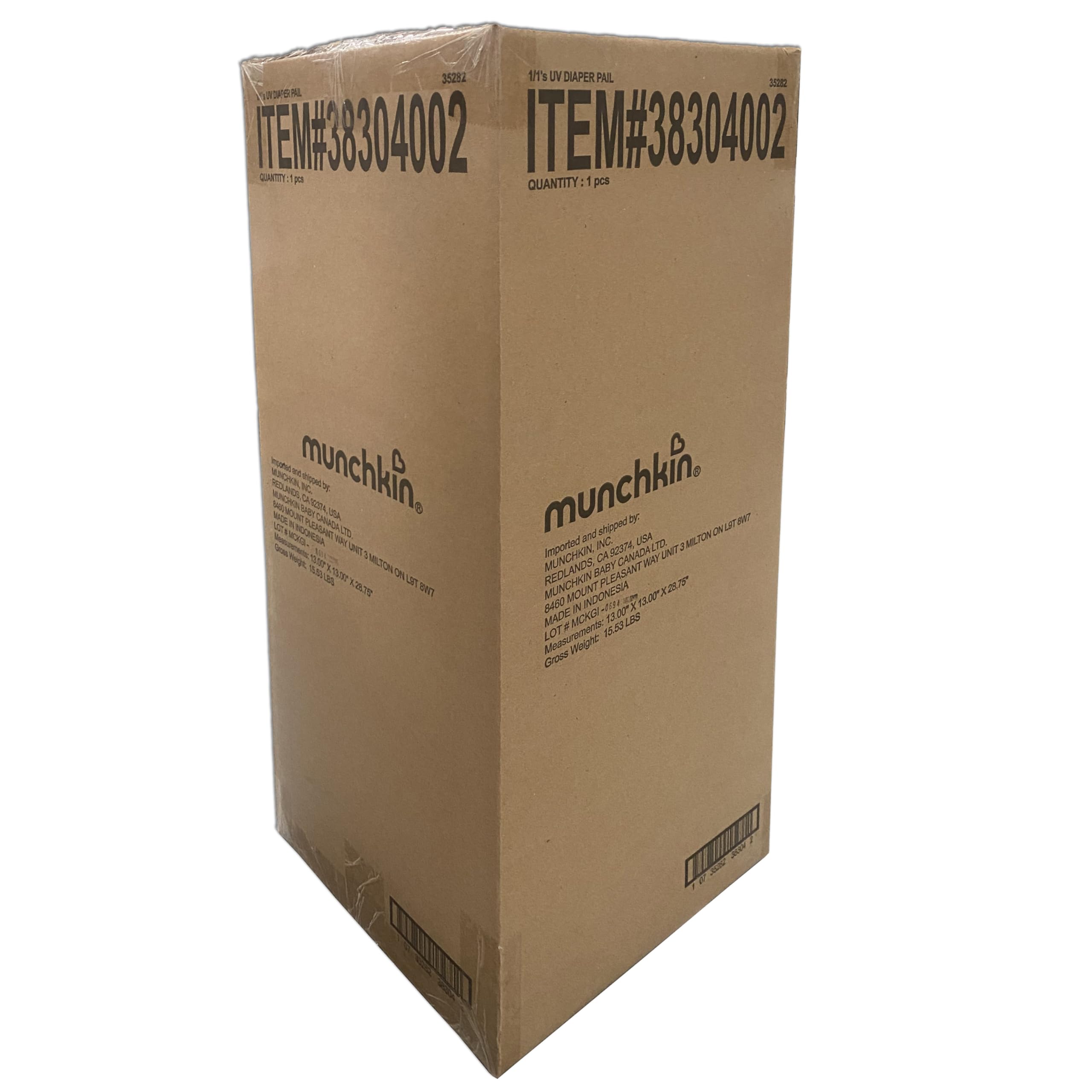 Munchkin® UV Diaper Pail - Best Odor Control Diaper Disposal System with 1 UV Snap, Seal & Toss™ Bag & 1 UV Refill Ring - Perfect for Nursery, Baby Room & Daycare Centers