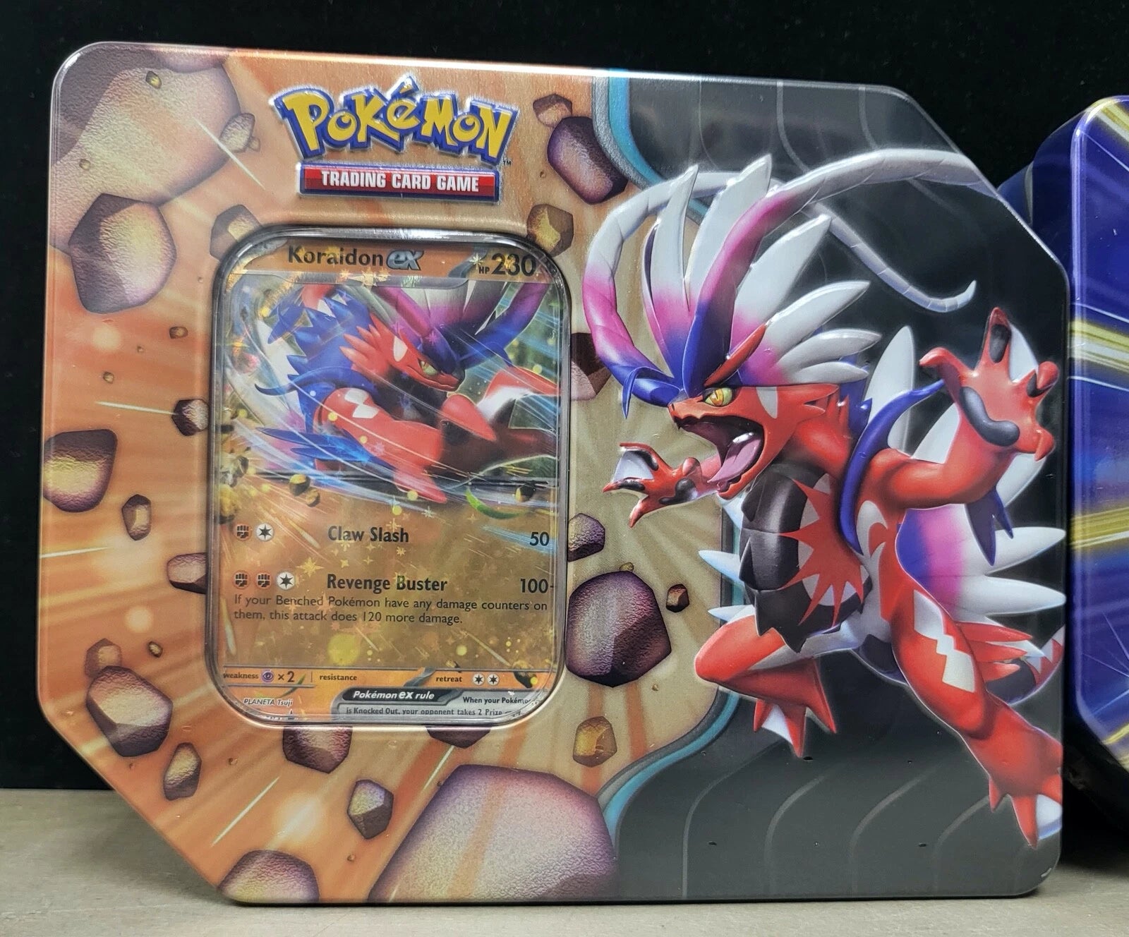 Pokemon TCG Slashing Legends Tin Set of 2 - Scarlet & Violet Expansion | Collectible Trading Cards for Battles & Gifts
