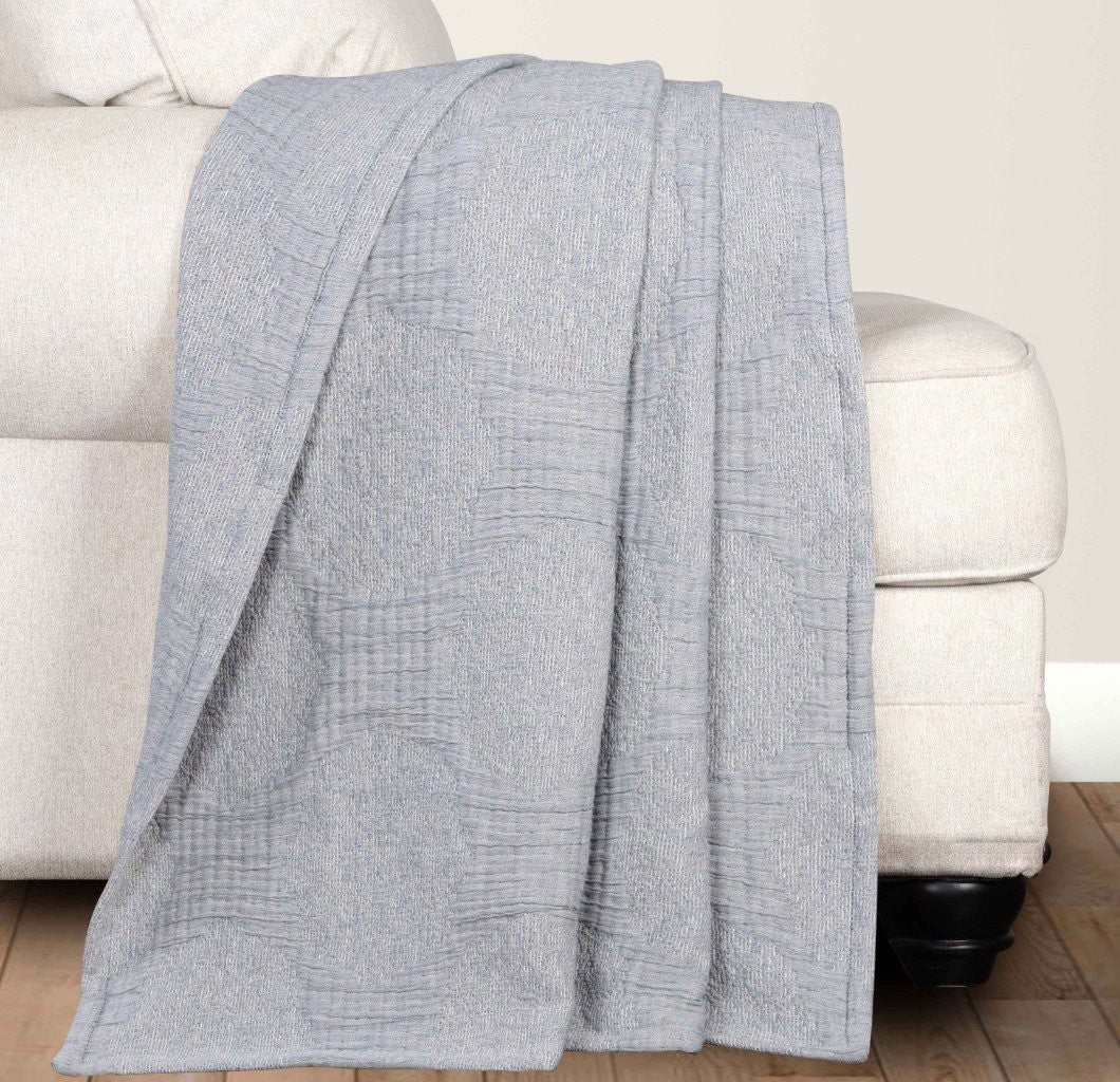 Tanta Cotton Medium Weight Crinkle Woven Coverlet - Soft & Breathable Bedspread for All Seasons | Perfect for Bedroom Decor, Guest Rooms & Cozy Home Styling
